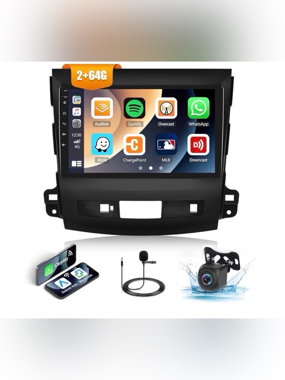 2G+64G Car Stereo Radio for Mitsubishi Outlander 2006-2012 with Wireless CarPlay